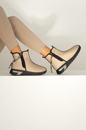 بوت / نیم بوت بژ زنانه پارچه ای Beyond - کد 769640922