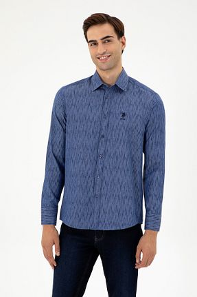 پیراهن سرمه ای مردانه یقه پیراهنی U.S. Polo Assn. - کد 862465536