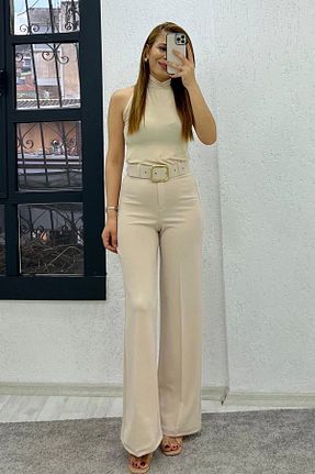 شلوار پارچه ای بژ زنانه Genel Markalar - کد 838006750