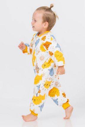 سرهمی خواب زرد بچه گانه پنبه ای cantoy - کد 853648691