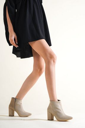 بوت / نیم بوت قهوه ای زنانه چرم مصنوعی MODAADAM - کد 375397632
