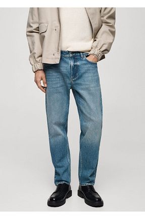 شلوار جین آبی مردانه رگولار MANGO Man - کد 836631299
