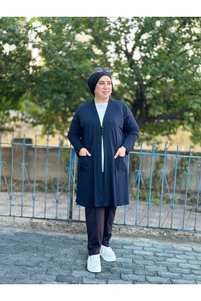 کت سایز بزرگ سرمه ای زنانه Penye TDYtrendy Giyim - کد 862473371