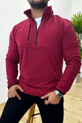 سوئیشرت زرشکی مردانه ساده VİP LOKAL - کد 862460206