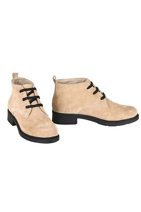 بوت / نیم بوت بژ زنانه چرم خالص Moosefield - کد 46661615