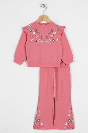 ست بالاتنه و پائین تنه صورتی بچه گانه بافتنی zepkids - کد 754592699