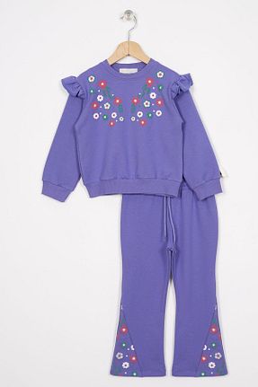 ست بالاتنه و پائین تنه بنفش بچه گانه بافتنی zepkids - کد 841244466