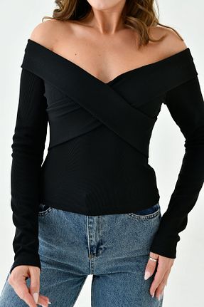 بلوز مشکی زنانه ساده barış sülün lovebox - کد 862472329
