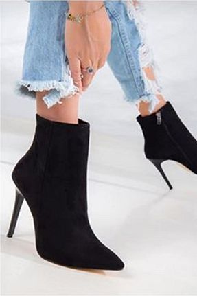 بوت / نیم بوت مشکی زنانه چرم مصنوعی MODA MHS - کد 355658728