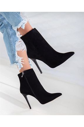بوت / نیم بوت مشکی زنانه چرم مصنوعی MODA MHS - کد 355658728