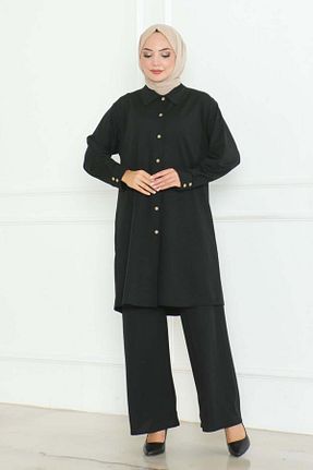 ست بالاتنه و پائین تنه حجاب مشکی زنانه گشاد Genel Markalar - کد 862502858