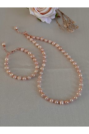 گردنبند مروارید صورتی مروارید فرهنگی Zokak - کد 862491358