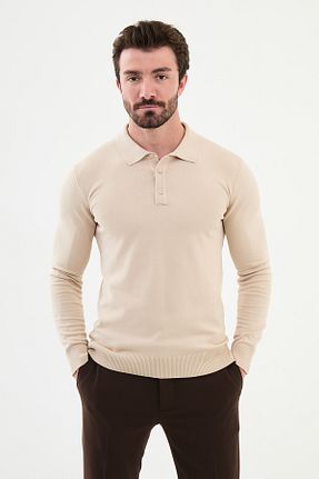 پلیور بژ مردانه ساده Mcr - کد 859931947
