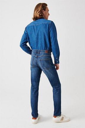 شلوار جین سرمه ای مردانه پاچه تنگ Denim Trip - کد 119785177