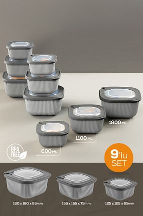ظرف نگهداری طوسی پلاستیک Vienev - کد 862569286
