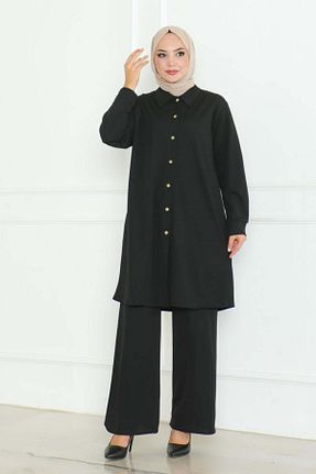ست بالاتنه و پائین تنه حجاب مشکی زنانه گشاد Genel Markalar - کد 862502858