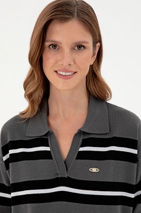 پلیور طوسی زنانه ساده U.S. Polo Assn. - کد 862507759