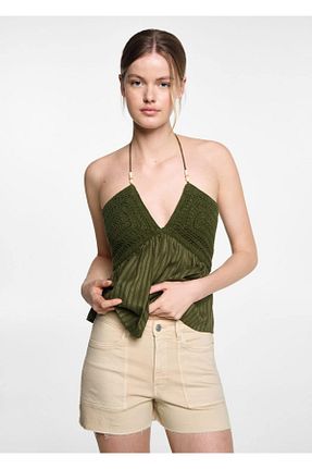 شلوارک و برمودا بژ زنانه رگولار MANGO Teen - کد 825545610