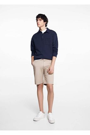 شلوارک و برمودا بژ مردانه اسلیم MANGO Teen - کد 821084839