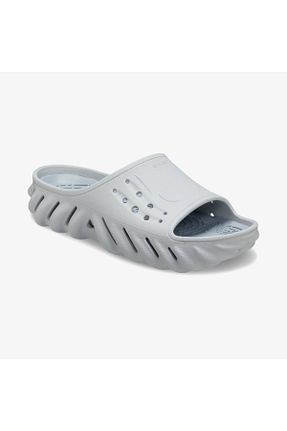 دمپائی طوسی زنانه پاشنه تخت Crocs - کد 729089797