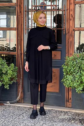 تونیک حجاب مشکی زنانه پنبه ای red show - کد 862554412