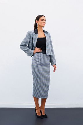دامن آبی زنانه بافتنی Sateen - کد 858147715