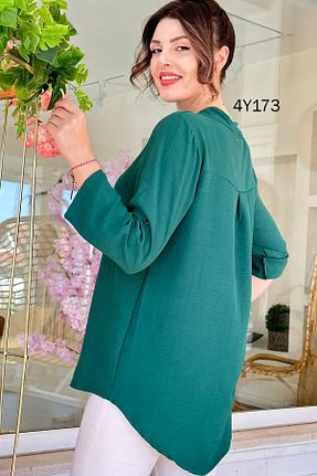 بلوز سبز زنانه ساده İnce Topuk - کد 848631848