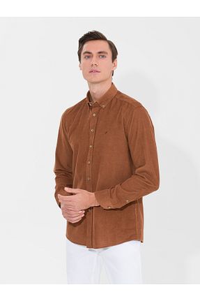 پیراهن قهوه ای مردانه اسلیم فیت Cacharel - کد 862608842