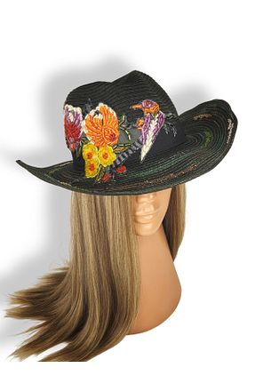 کلاه مشکی زنانه حصیر Senbeno Design - کد 862612981