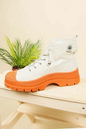 بوت / نیم بوت بژ زنانه چرم لاکی Birikon - کد 755958323