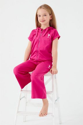 ست بالاتنه و پائین تنه صورتی بچه گانه تریکو U.S. Polo Assn. - کد 670249368