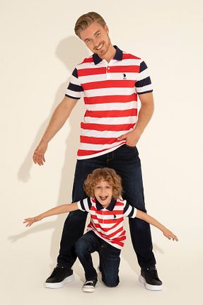 پولوشرت قرمز بچه گانه پارچه ای U.S. Polo Assn. - کد 833151409