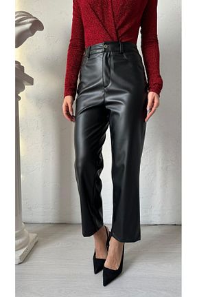 شلوار مشکی زنانه چرم مصنوعی damlagüneyco - کد 862629919