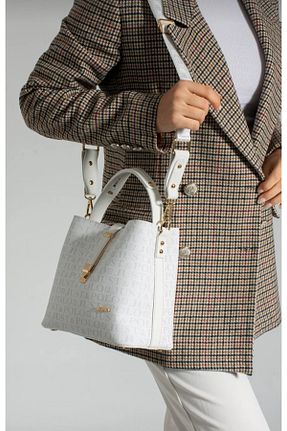 کیف دوشی سفید زنانه چرم مصنوعی Just Polo - کد 863083549