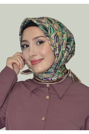 شال سبز زنانه مخلوط کتان LOPRES - کد 862654558