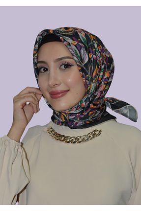 شال بنفش زنانه مخلوط کتان LOPRES - کد 862654552