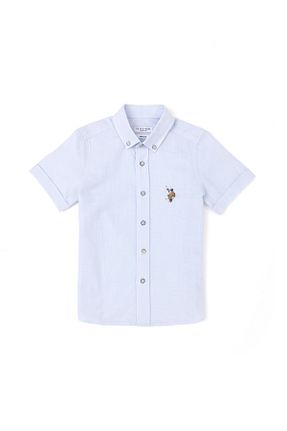 پیراهن آبی بچه گانه یقه دکمه دار U.S. Polo Assn. - کد 829700039