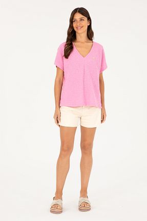 شلوارک و برمودا بژ زنانه پارچه U.S. Polo Assn. - کد 835452459