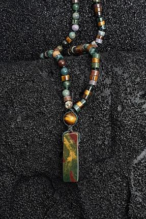 گردنبند جواهر رنگی زنانه سنگ طبیعی Seven Art Jewelry - کد 830128628