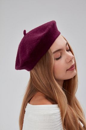 کلاه بنفش زنانه نمد derikem - کد 862654674