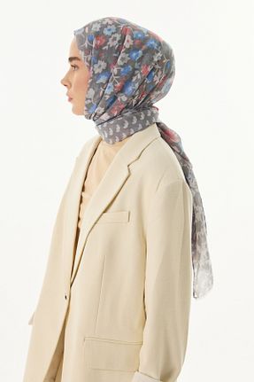 شال طوسی زنانه پنبه ای SOFT AKSESUAR - کد 862704310