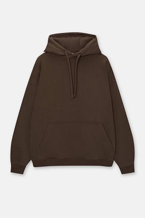 سوئیشرت قهوه ای مردانه ساده Pull & Bear - کد 850429209