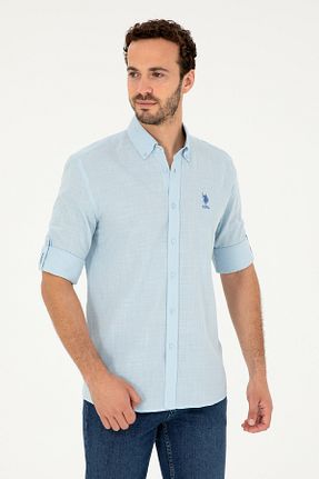 پیراهن آبی مردانه یقه کلاسیک U.S. Polo Assn. - کد 833126402