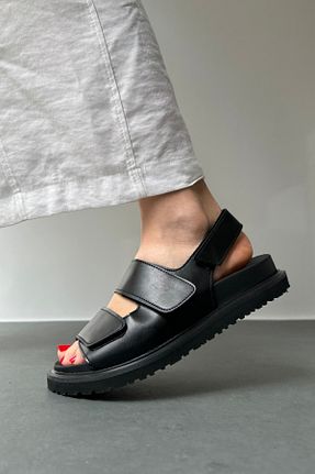 دمپائی مشکی زنانه چرم مصنوعی Mupa Shoes - کد 833680789