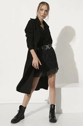 ترنچکت مشکی زنانه پنبه ای MODAQU - کد 862743134
