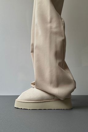 بوت / نیم بوت بژ زنانه چرم مصنوعی Mupa Shoes - کد 772772960