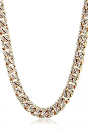 گردنبند جواهر طلائی مردانه برنجی Chavin - کد 95063996
