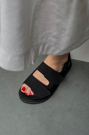 دمپائی مشکی زنانه چرم مصنوعی Mupa Shoes - کد 833118247