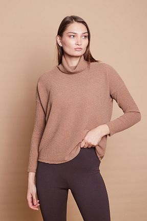 بلوز قهوه ای زنانه ساده Jument - کد 458271280