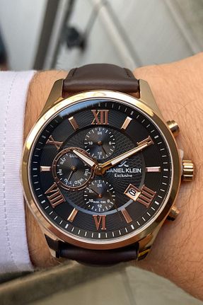 ساعت مچی قهوه ای مردانه 41-45 میلی متر Daniel Klein - کد 344291397